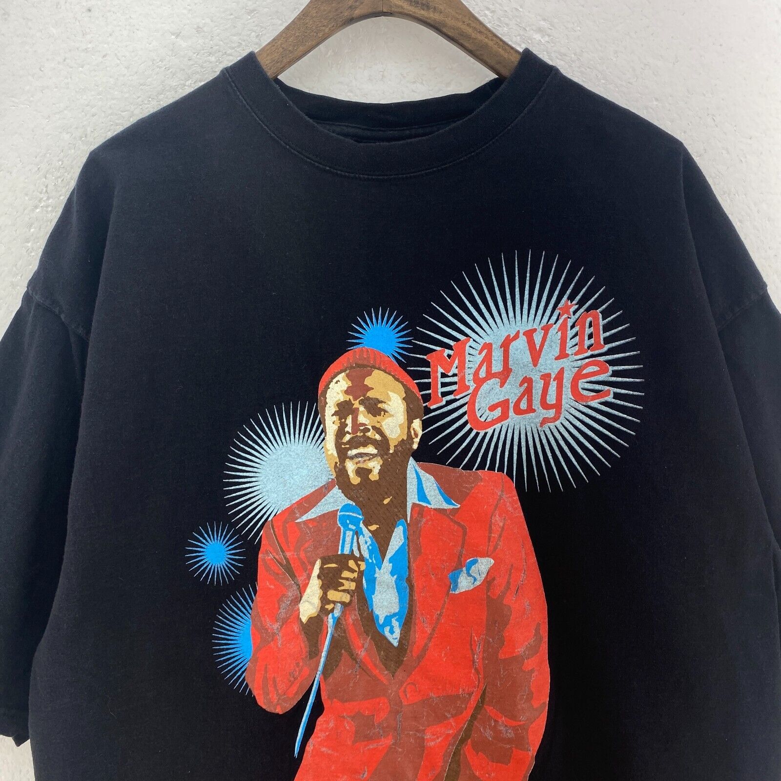 Marvin Gaye Singer 2004 Black T-shirt Size 1X Tee
