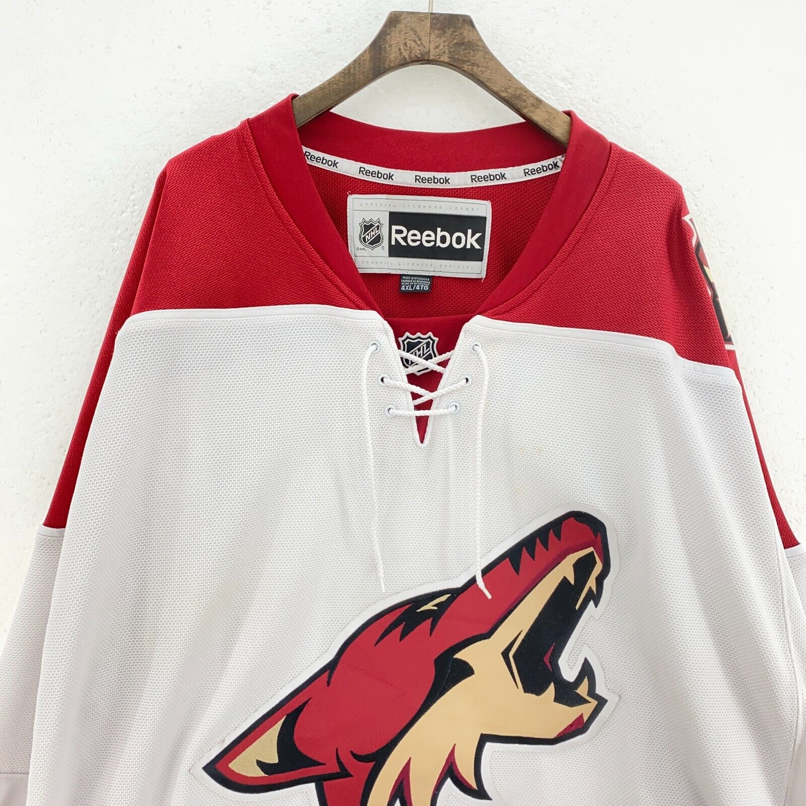 Authentic Arizona Phoneix Coyotes Reebok White NHL Jersey Size 4XL