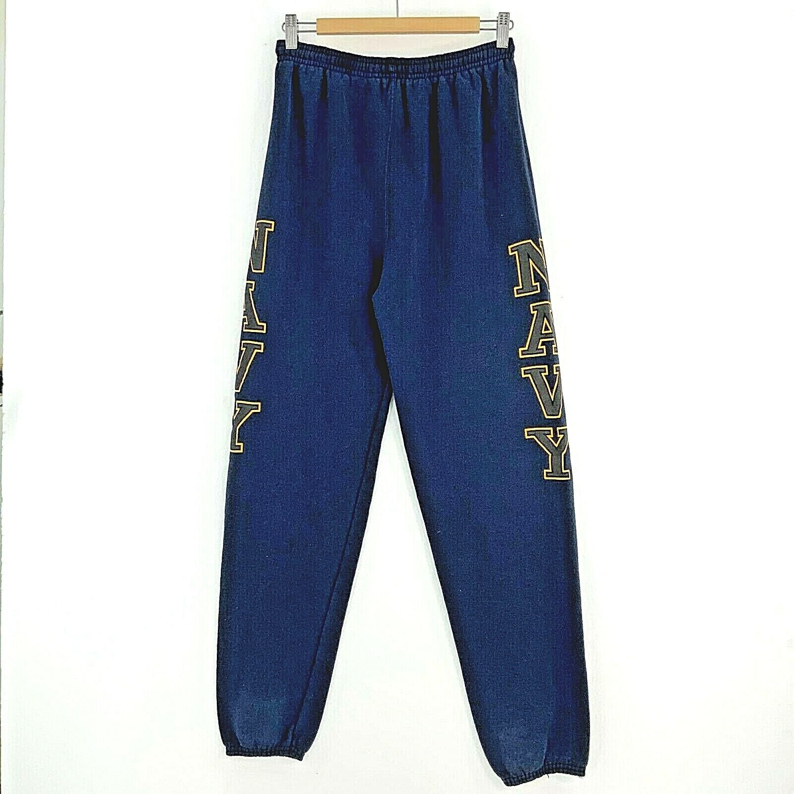 US Navy Women Sweatpant Activewear Fleece Lined Blue Size M 90s