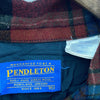 Vintage Pendleton Wool Checked Red Button Up Shirt Size XL Looped Collar