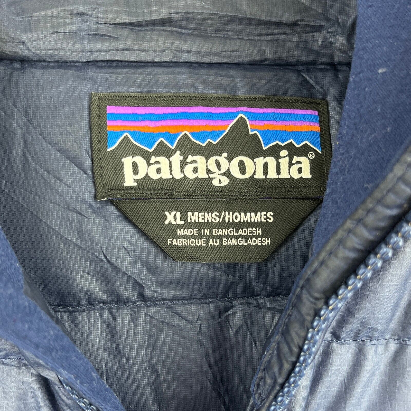 Vintage Patagonia Full Zip Navy Blue Down Puffer Jacket Size XL