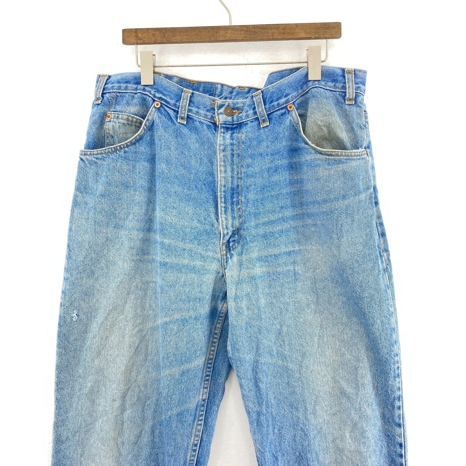 Levi's Orange Tab Light Wash Blue Denim Straight Jeans Size 38