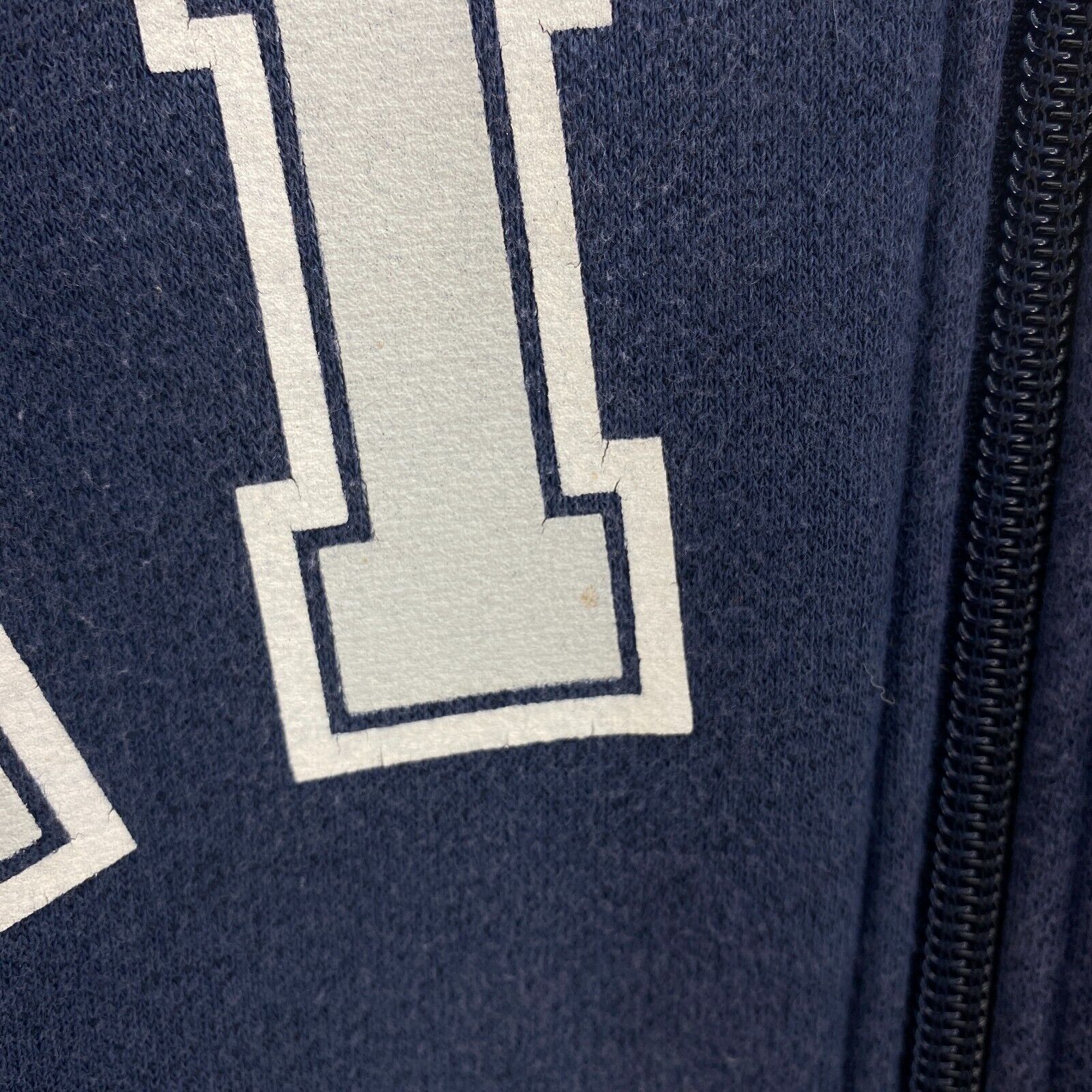 Nike Logo Full Zip Navy Blue Hooded Sweatshirt Size L