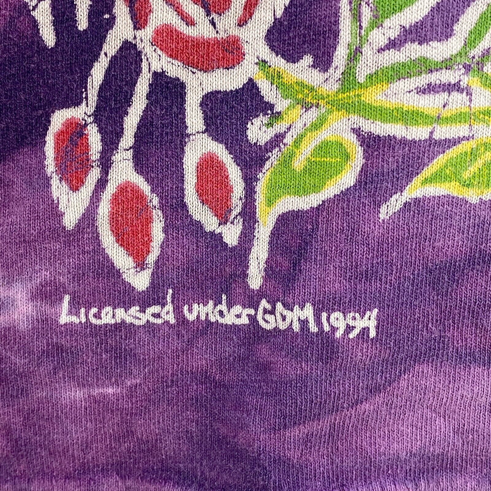 The Mountain All Over Print Tie Dye Skull Purple T-shirt Size L Single Stitch