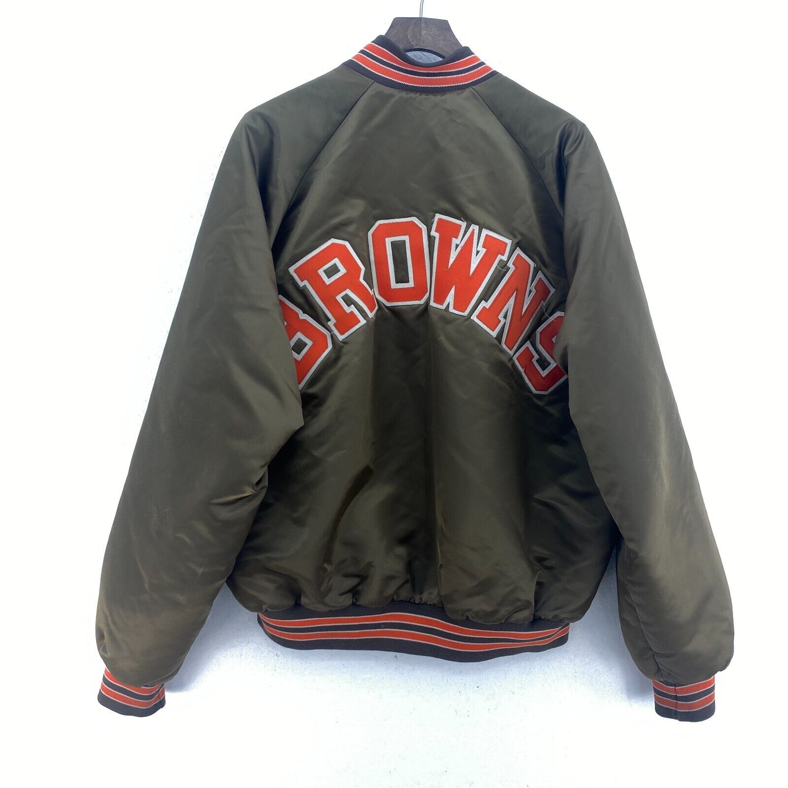 Cleveland Browns Logo Green Bomber Jacket Size XL