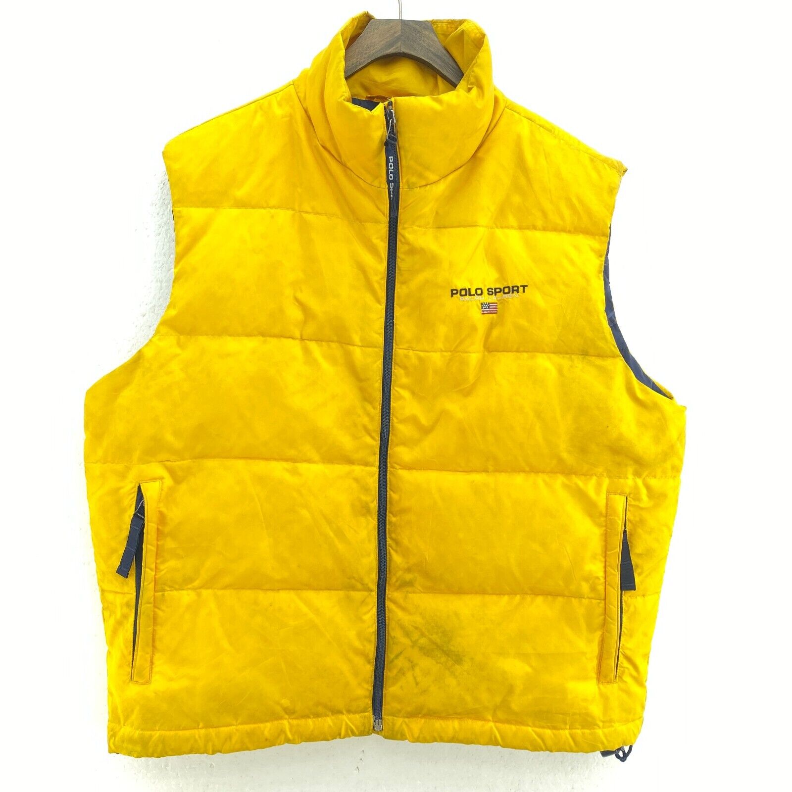 Polo Sport Ralph Lauren Full Zip Yellow Vest Jacket Size L