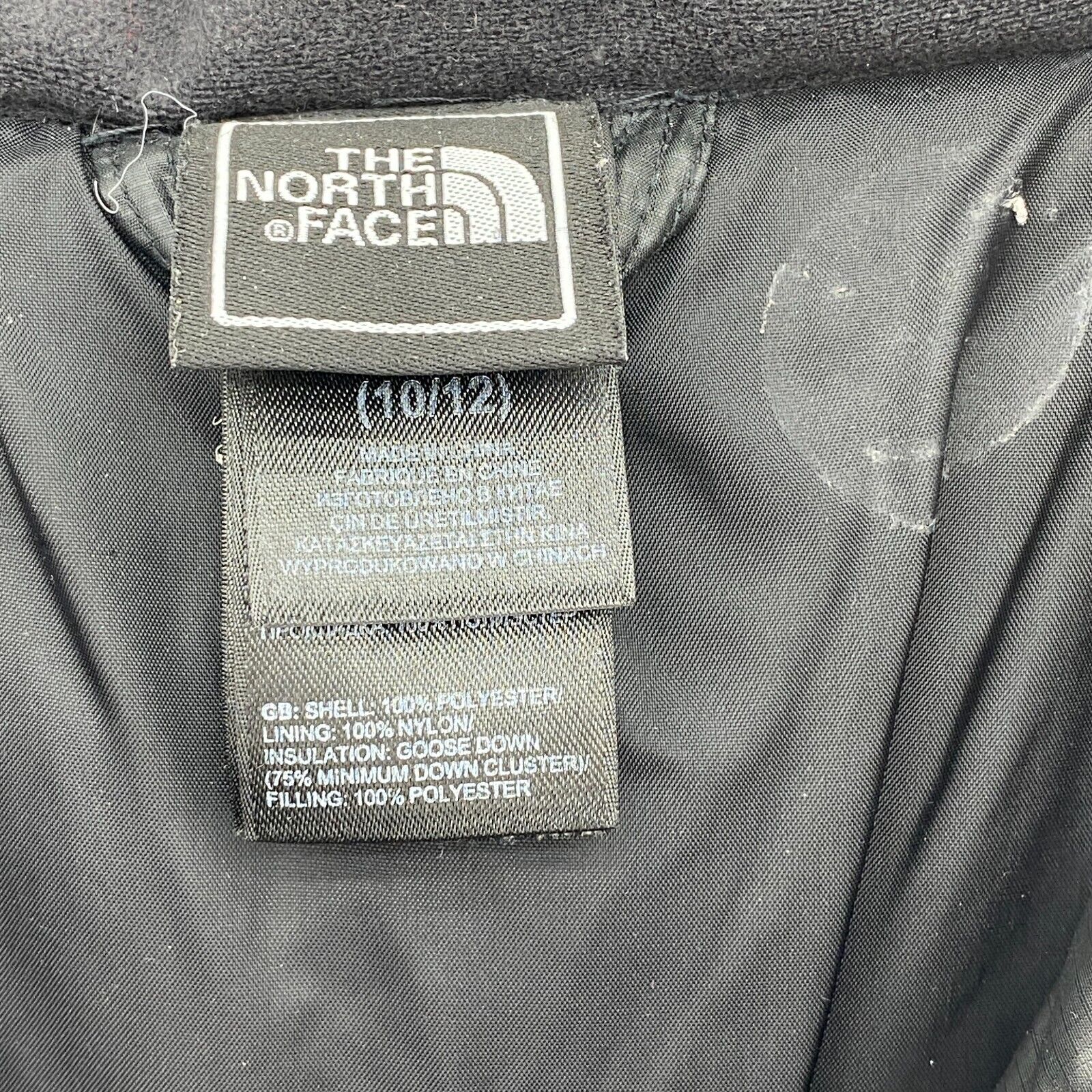 The North Face 550 Down Filled Full Zip Black Hooded Jacket Size M Girls