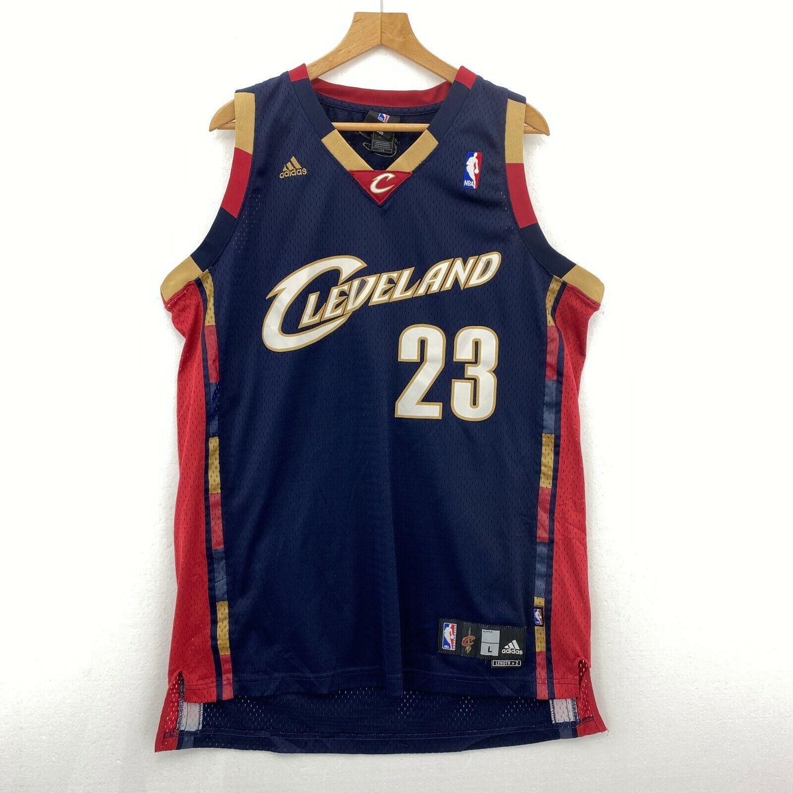 #23 LeBron James Cleveland Cavaliers Adidas Blue Jersey Size L NBA