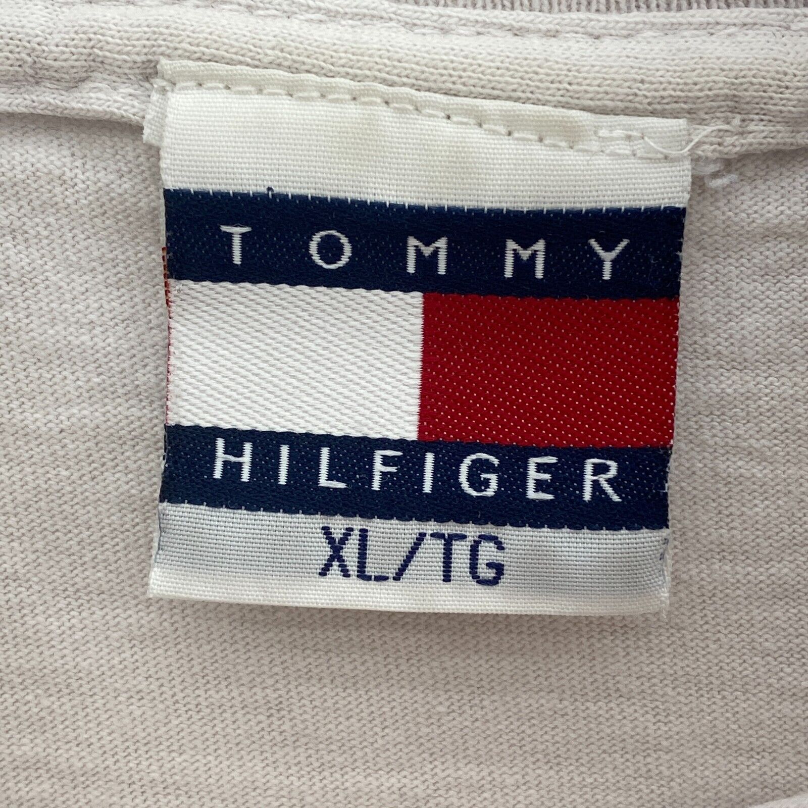 Tommy Hilfiger Logo Vintage White T-shirt Size XL Tee