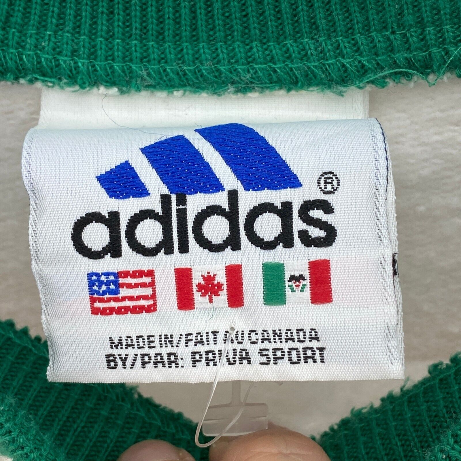 Adidas Logo Embroidered White Sweatshirt Size L Crewneck