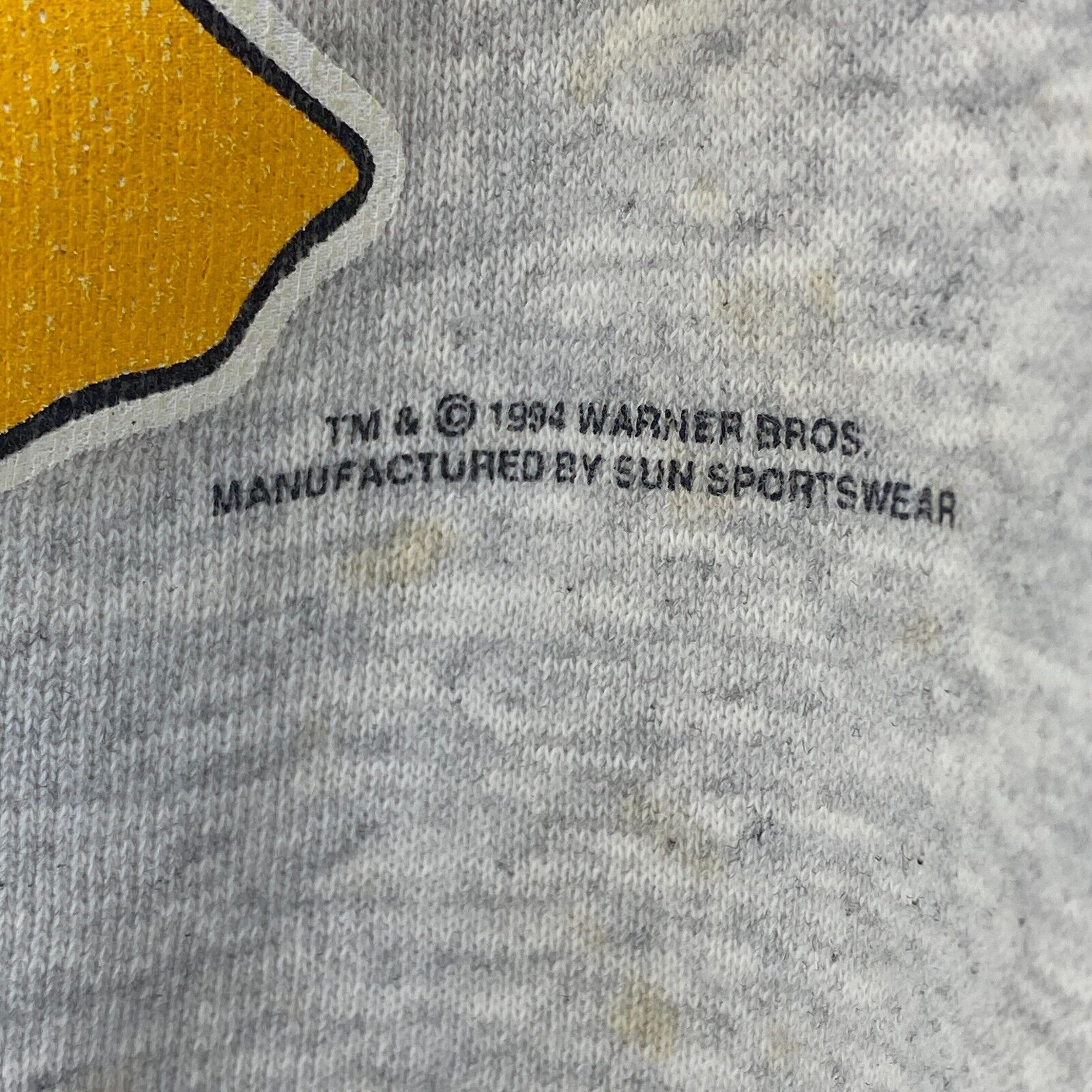 Warner Bros Happy Holidays Tweety Bugs Bunny 1994 Gray Sweatshirt Size L