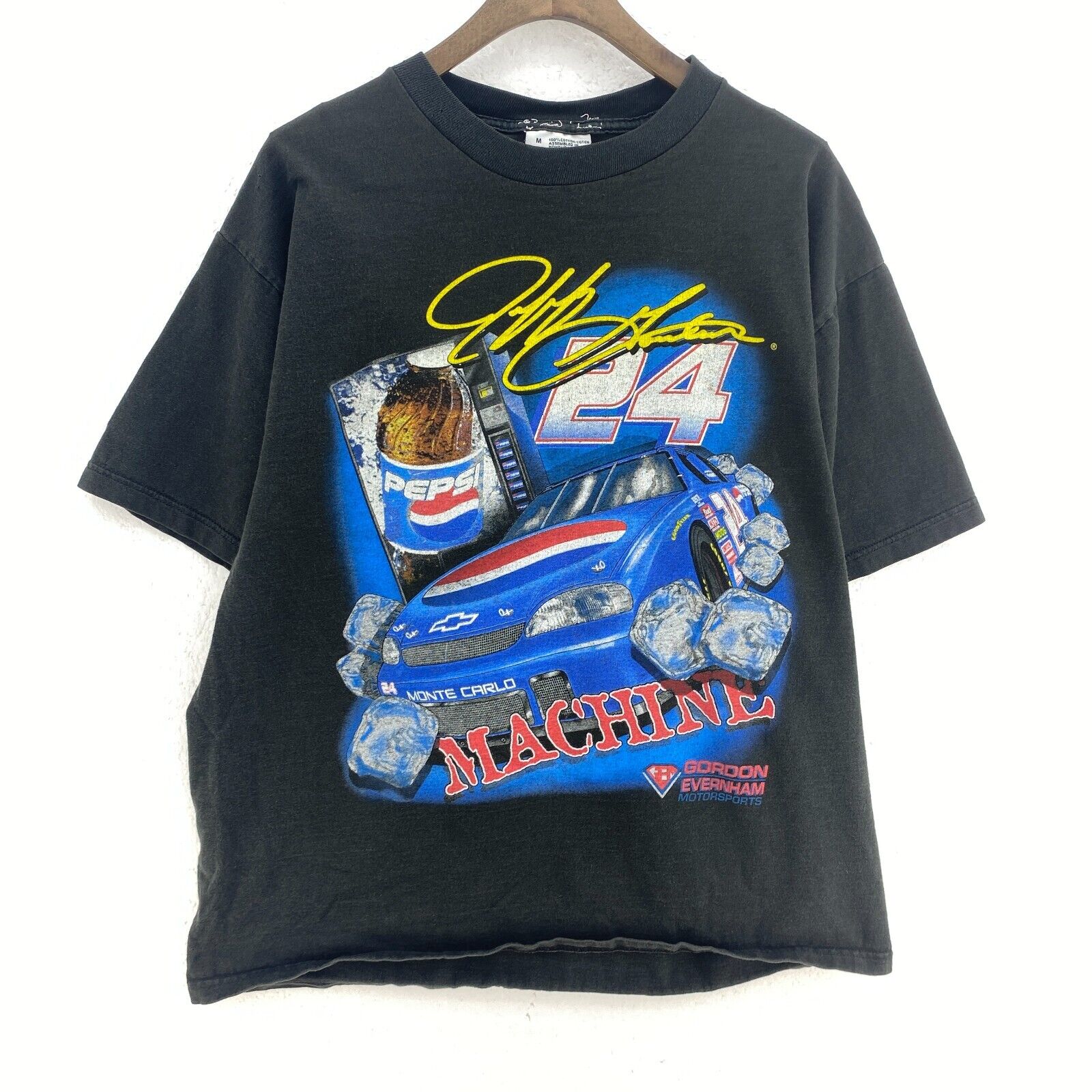 Nascar 24 Jeff Gordon Pepsi Racing Monte Carlo Machine Black T-shirt Size M