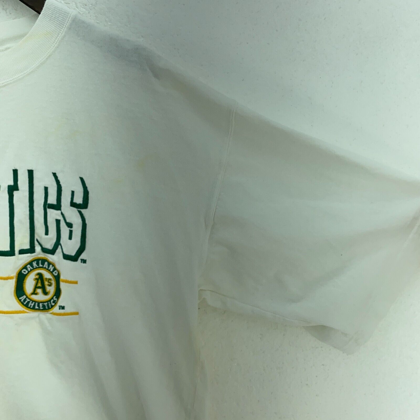 Logo Athletic Oakland Athletics Logo White Vintage T-shirt Size L MLB