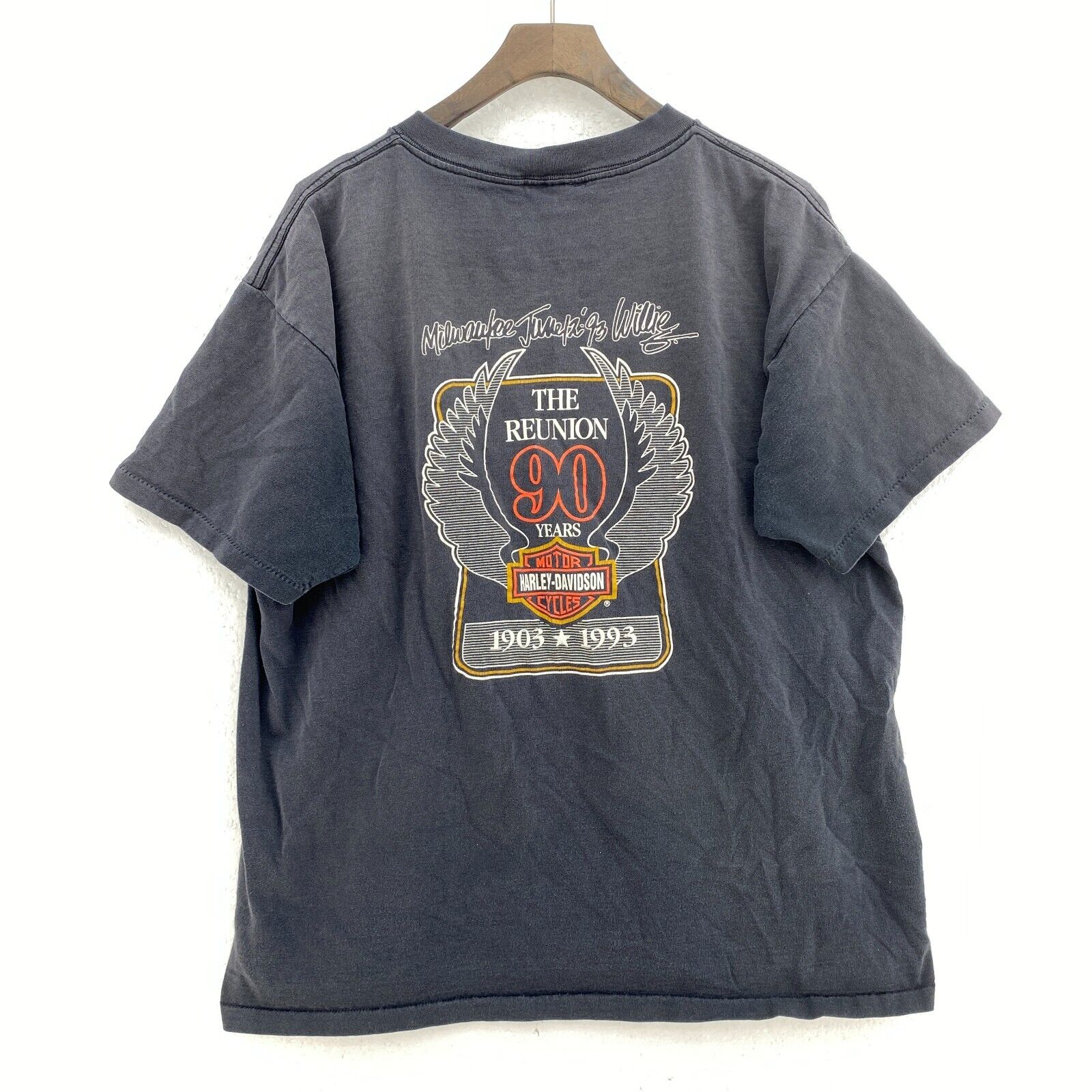 Harley Davidson Motorcycles The Reunion Black Biker T-shirt Size L