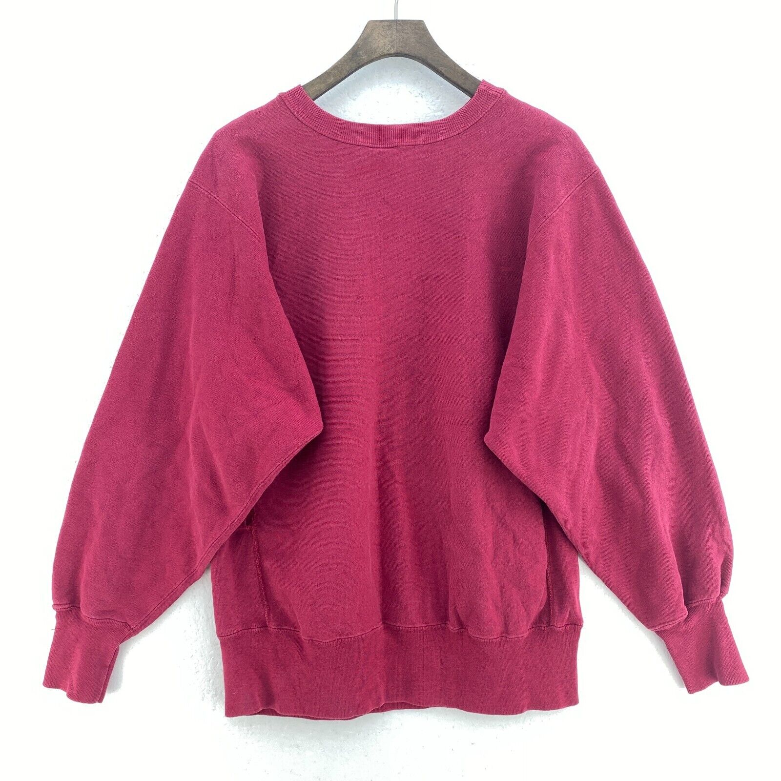 Champion Reverse Weave Embroidered Logo Red Sweatshirt Size L Crewneck