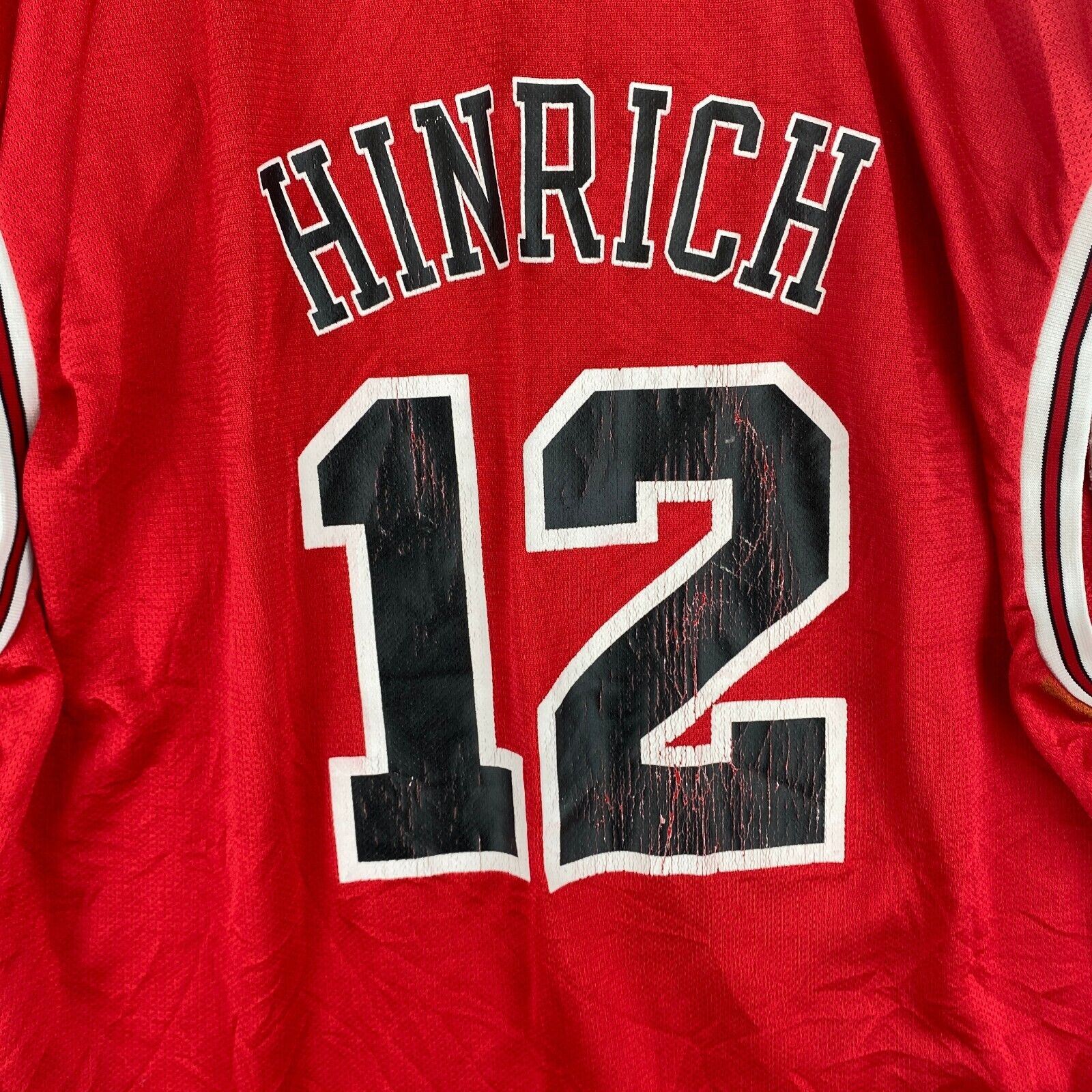 Vintage Reebok Chicago Bulls NBA #12 Kirk Hinrich Sleeveless Red Jersey Size 2XL