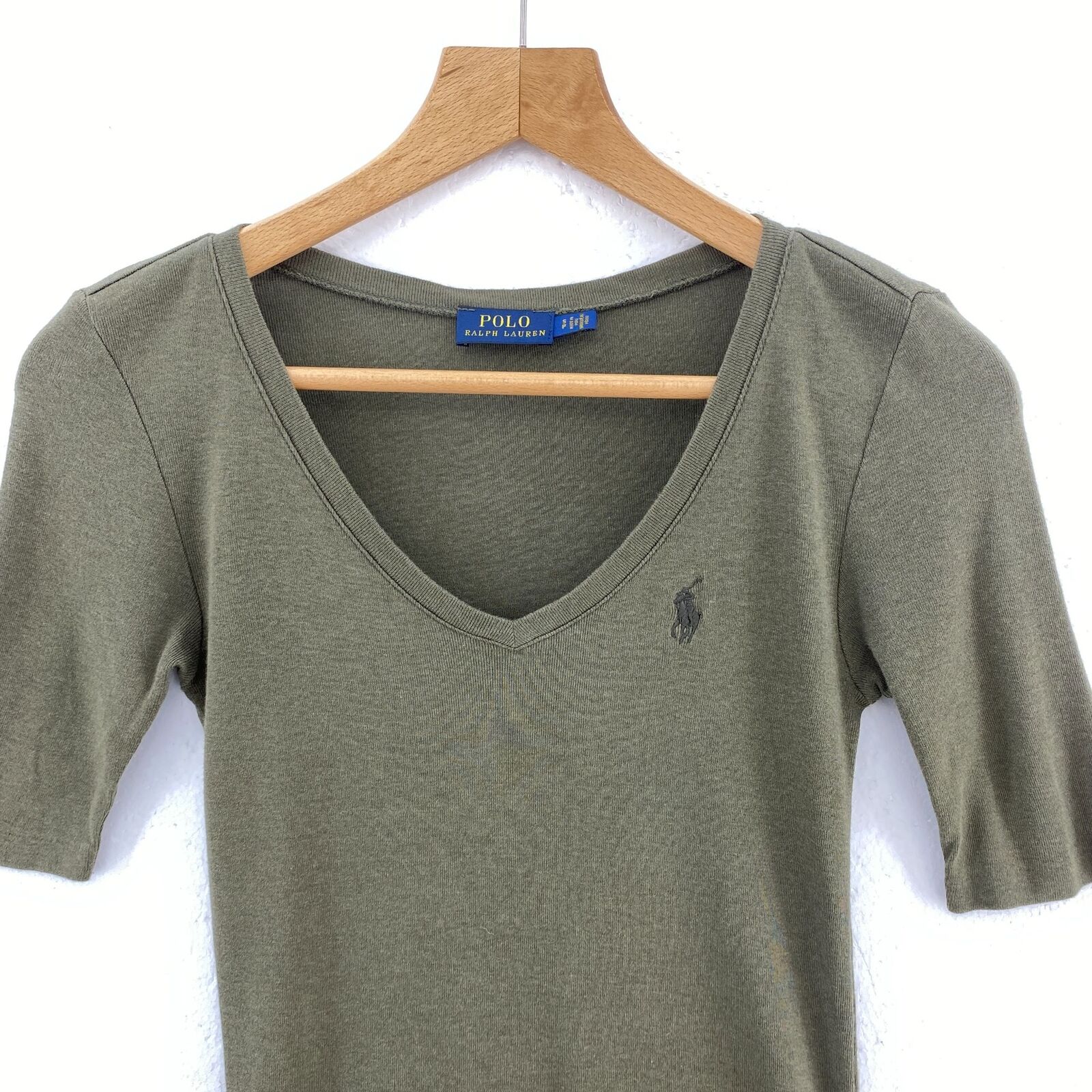 POLO RALPH LAUREN Vintage Green V-neck T-shirt