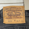 Levi's 603 Orange Tab Medium Wash Black Denim Straight Jeans Size 33
