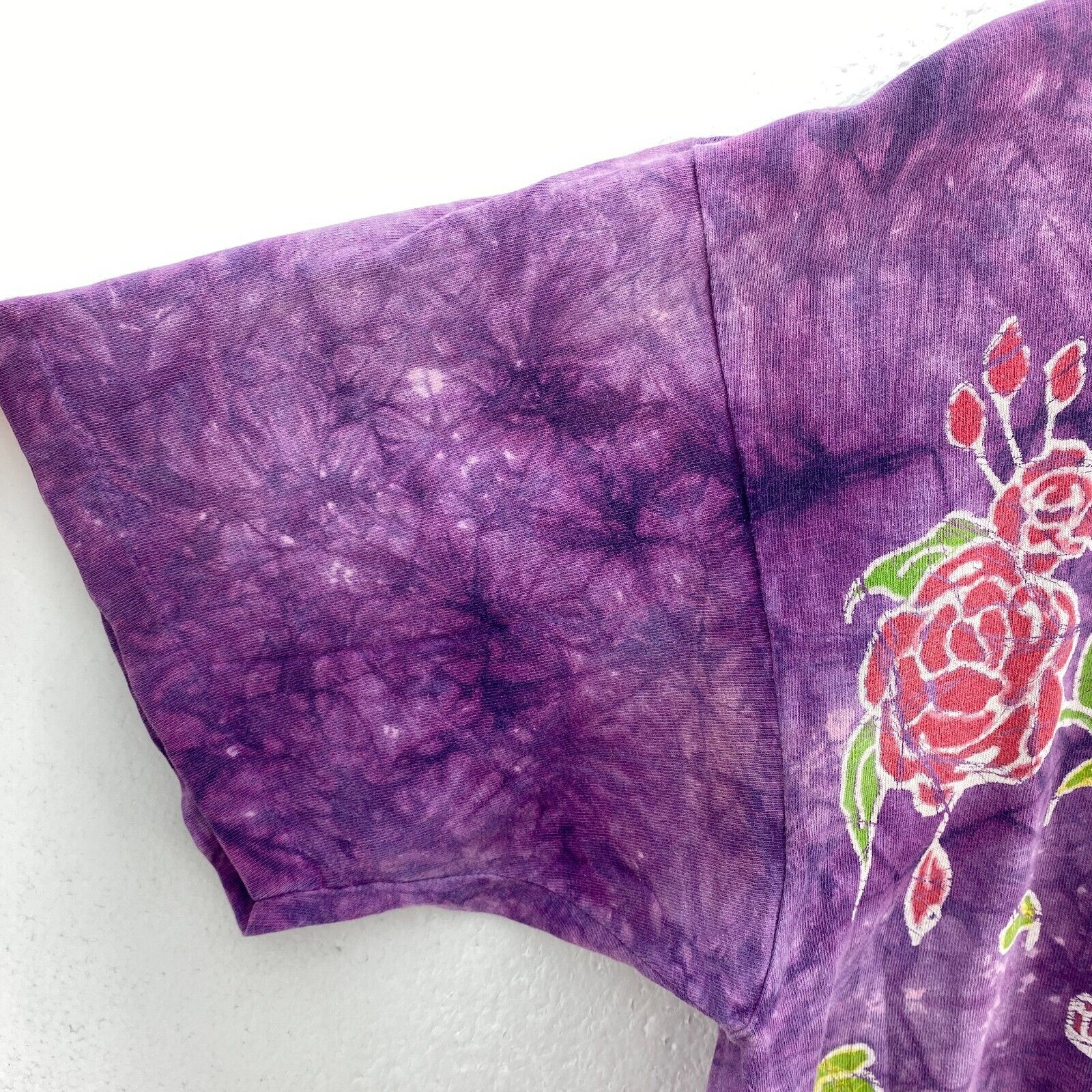The Mountain All Over Print Tie Dye Skull Purple T-shirt Size L Single Stitch