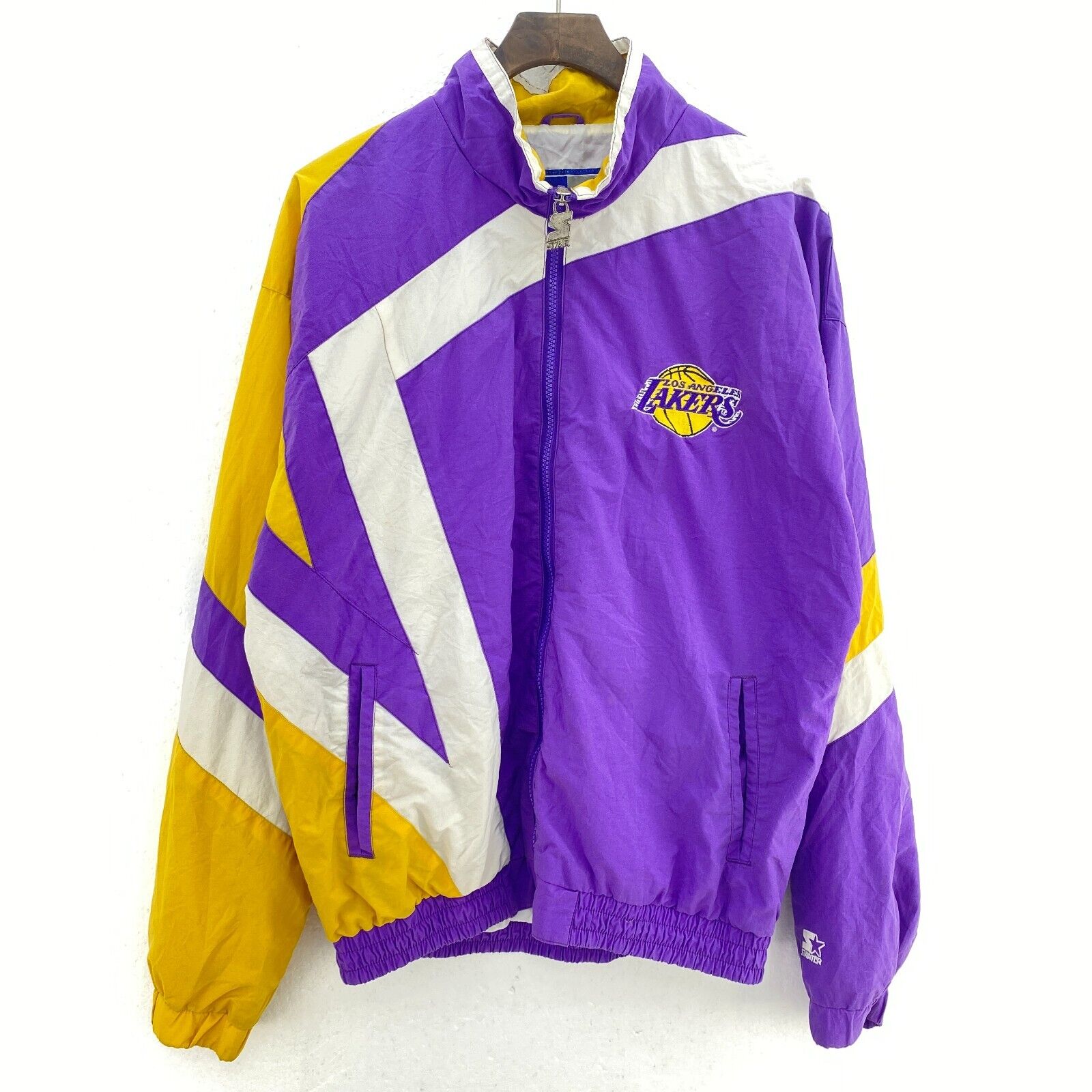 Starter Los Angeles Lakers NBA Logo Full Zip Purple Jacket Size XL Women's