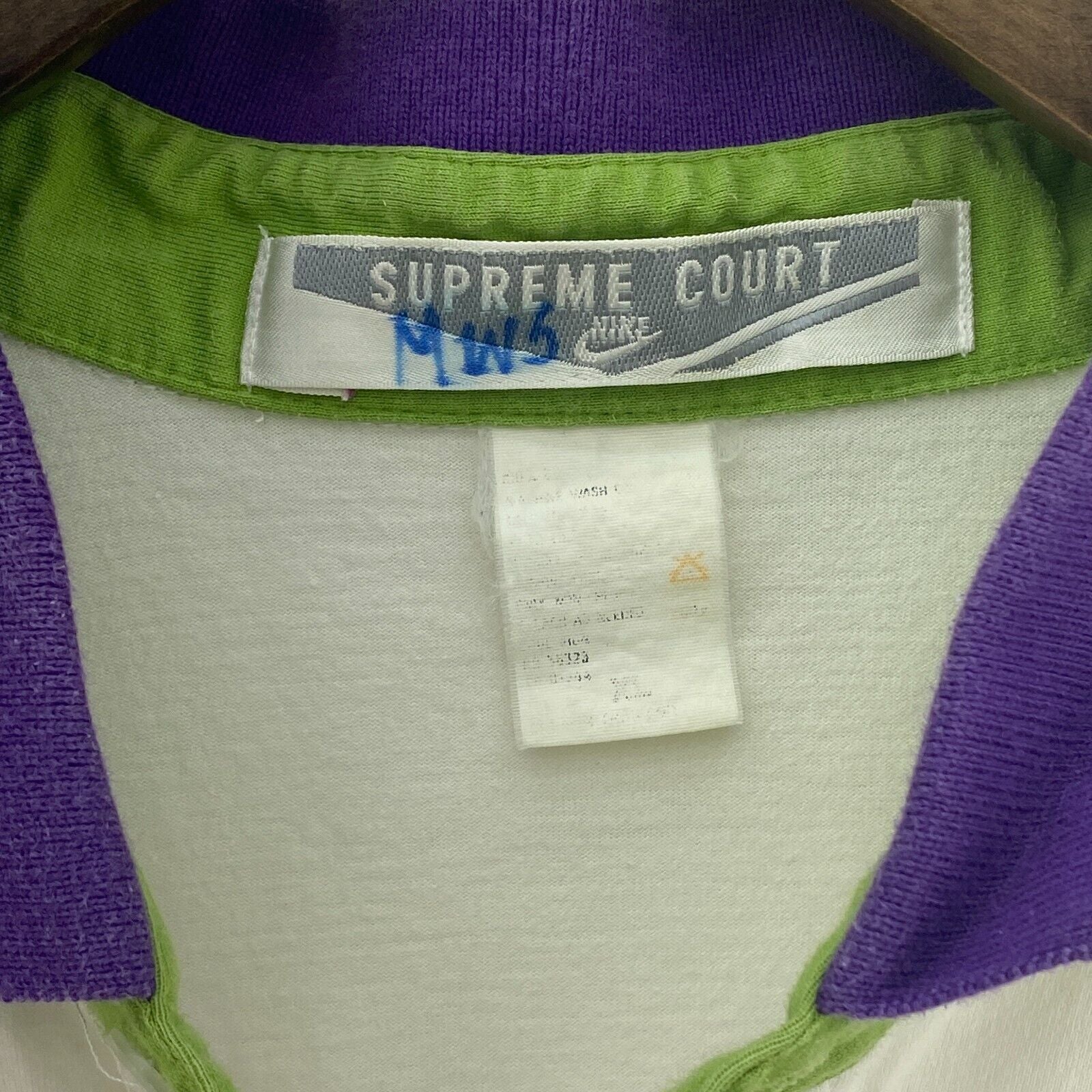 Nike Swoosh Supreme Court Logo White Purple Polo T-shirt Size XL