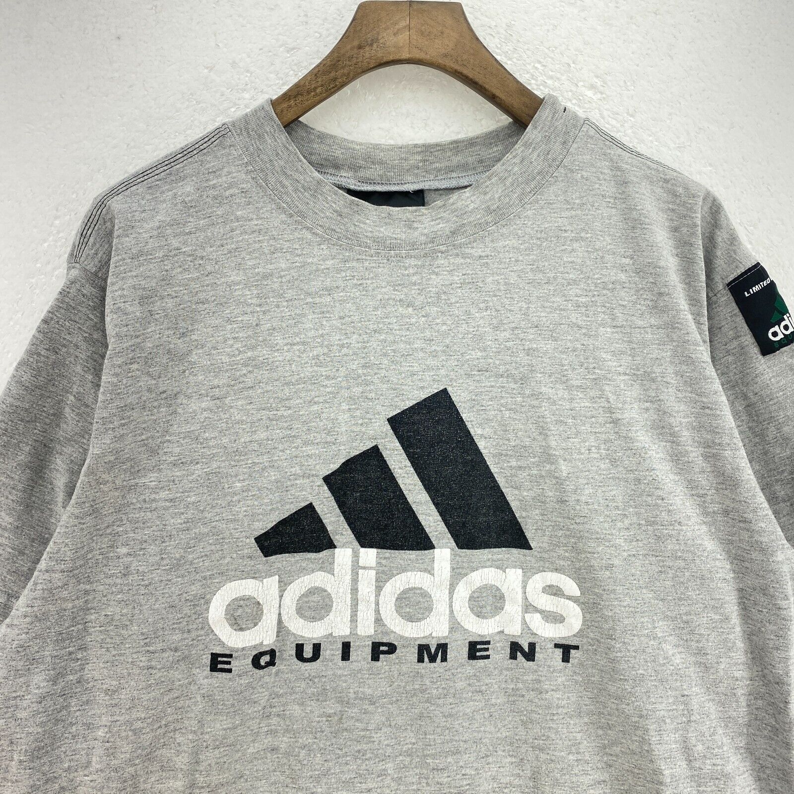 Limited Edition Adidas Logo Equipment T-shirt Size L Gray