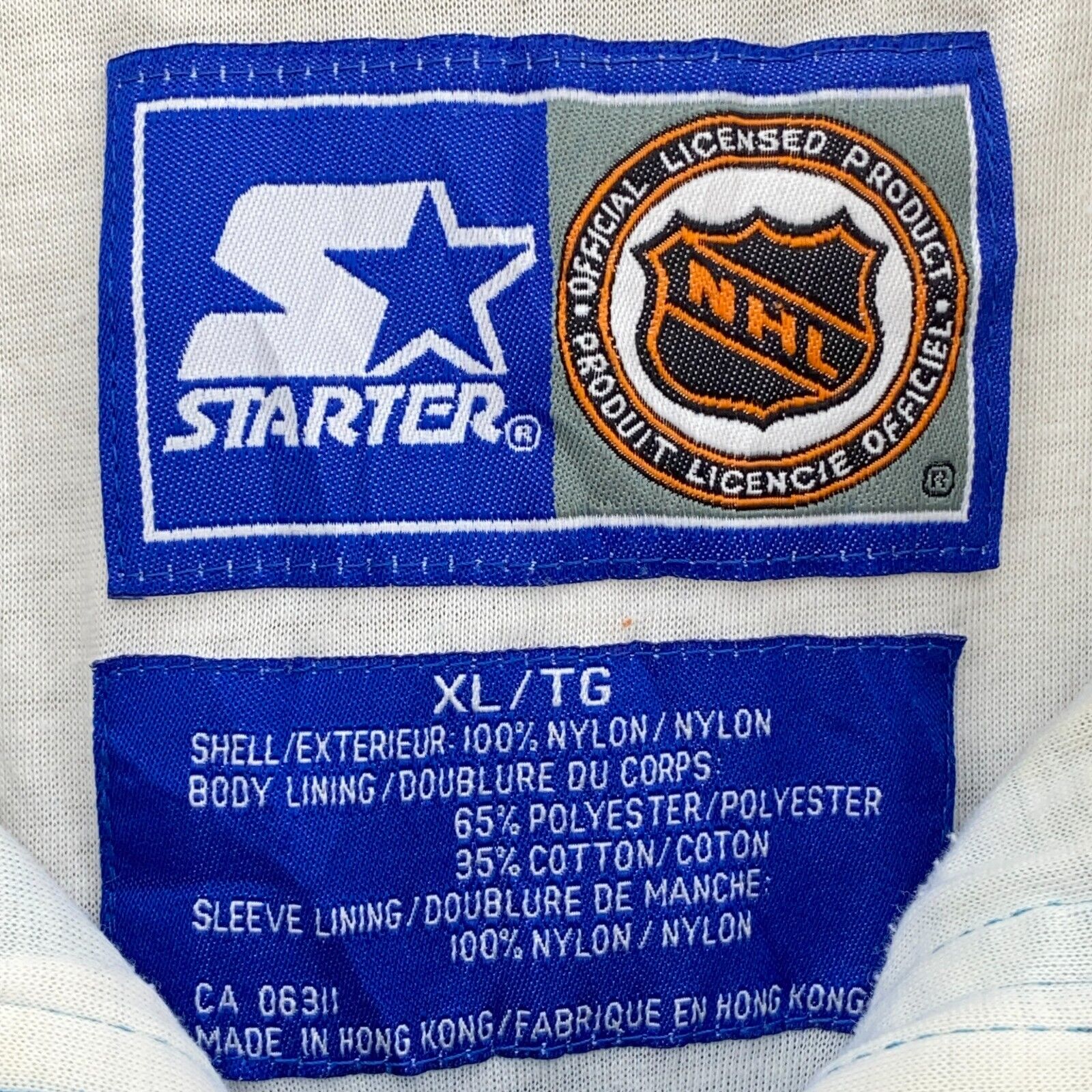 Vintage Starter San Jose Sharks NHL Full Zip Insulated Blue Jacket Size XL
