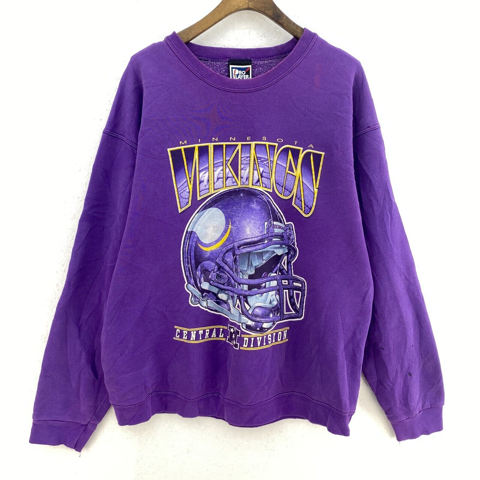 Pro Player Minnesota Vikings NFL Vintage Purple Sweatshirt Size XL