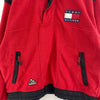 Vintage Tommy Hilfiger Logo Red Fleece Pullover Jacket Size L