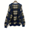 Vintage Knit Crewneck Plaid Blue Pullover Sweater Size L