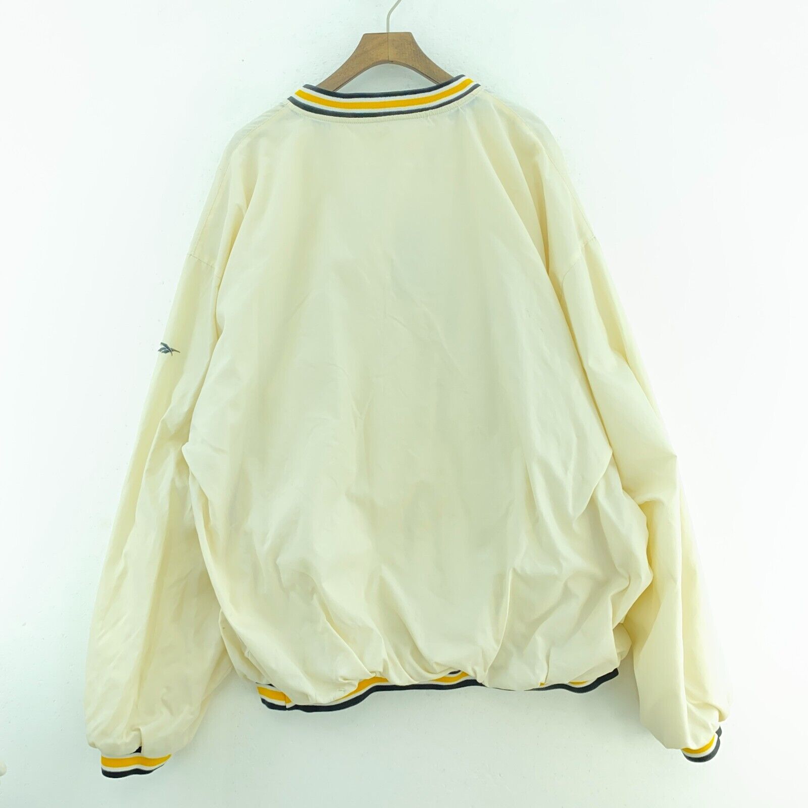 Reebok Pittsburgh Steelers White Light Pullover Jacket Size XXL 1/4 Zip