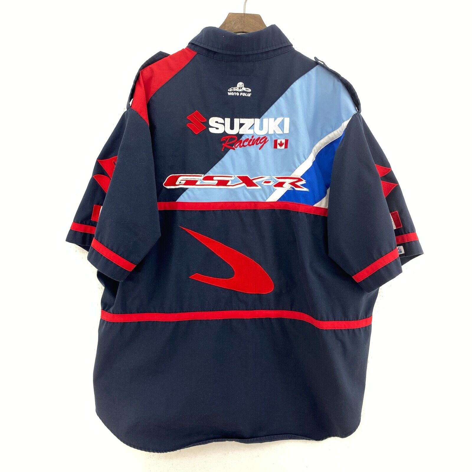Vintage Team Suzuki Navy Blue Button Up Shirt Size 2XL