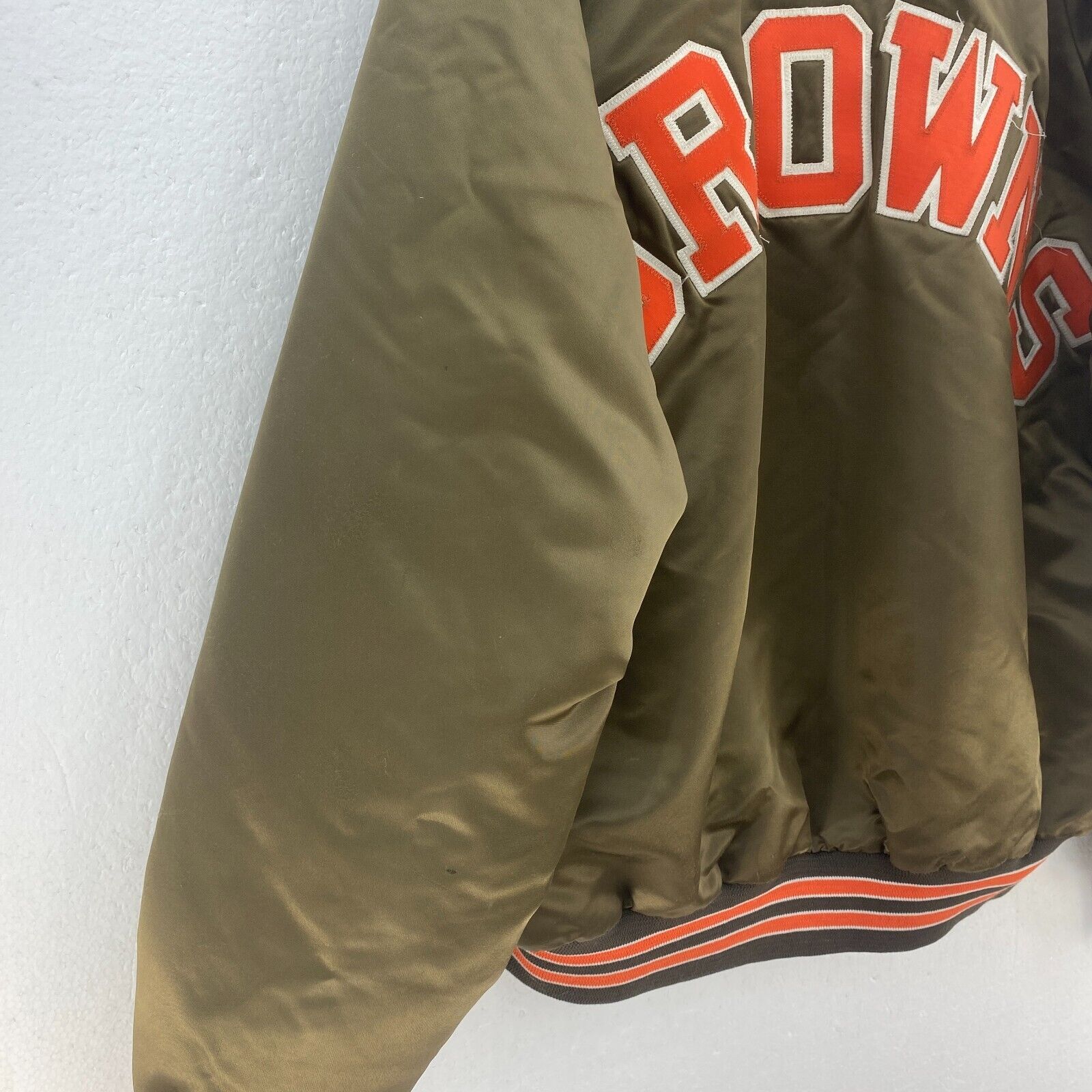 Cleveland Browns Logo Green Bomber Jacket Size XL