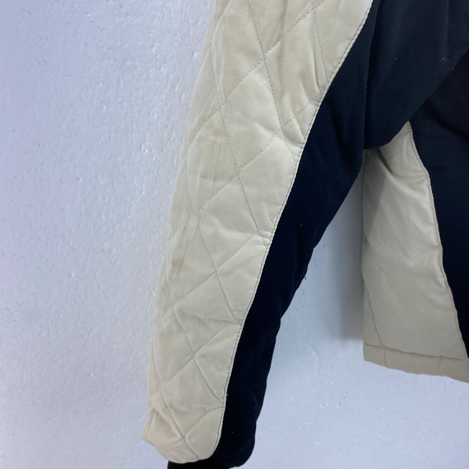 Harley Davidson Metal Logo Full Zip Beige Puffer Jacket Size L