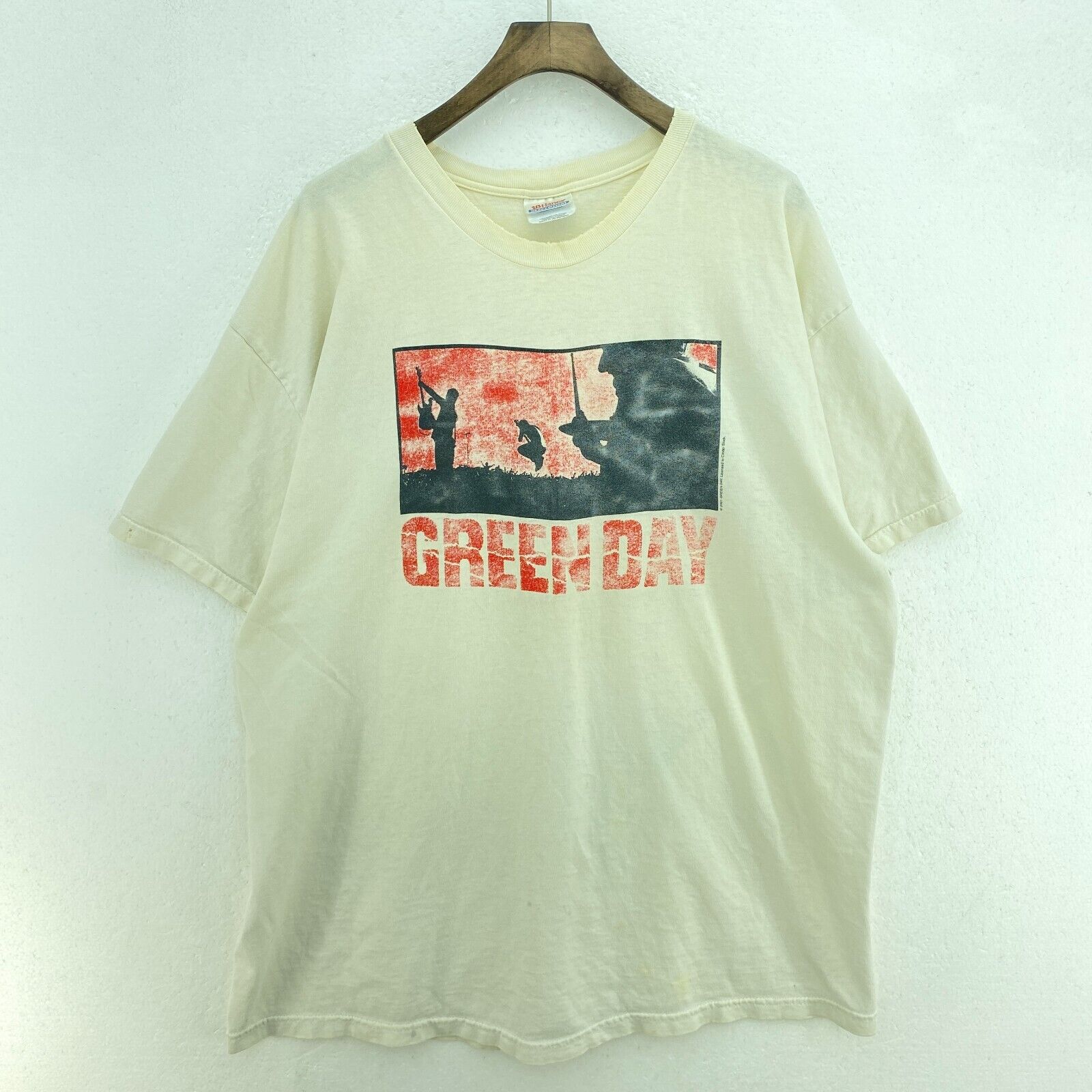 2001 Green Day Rock Band White T-shirt Size XL