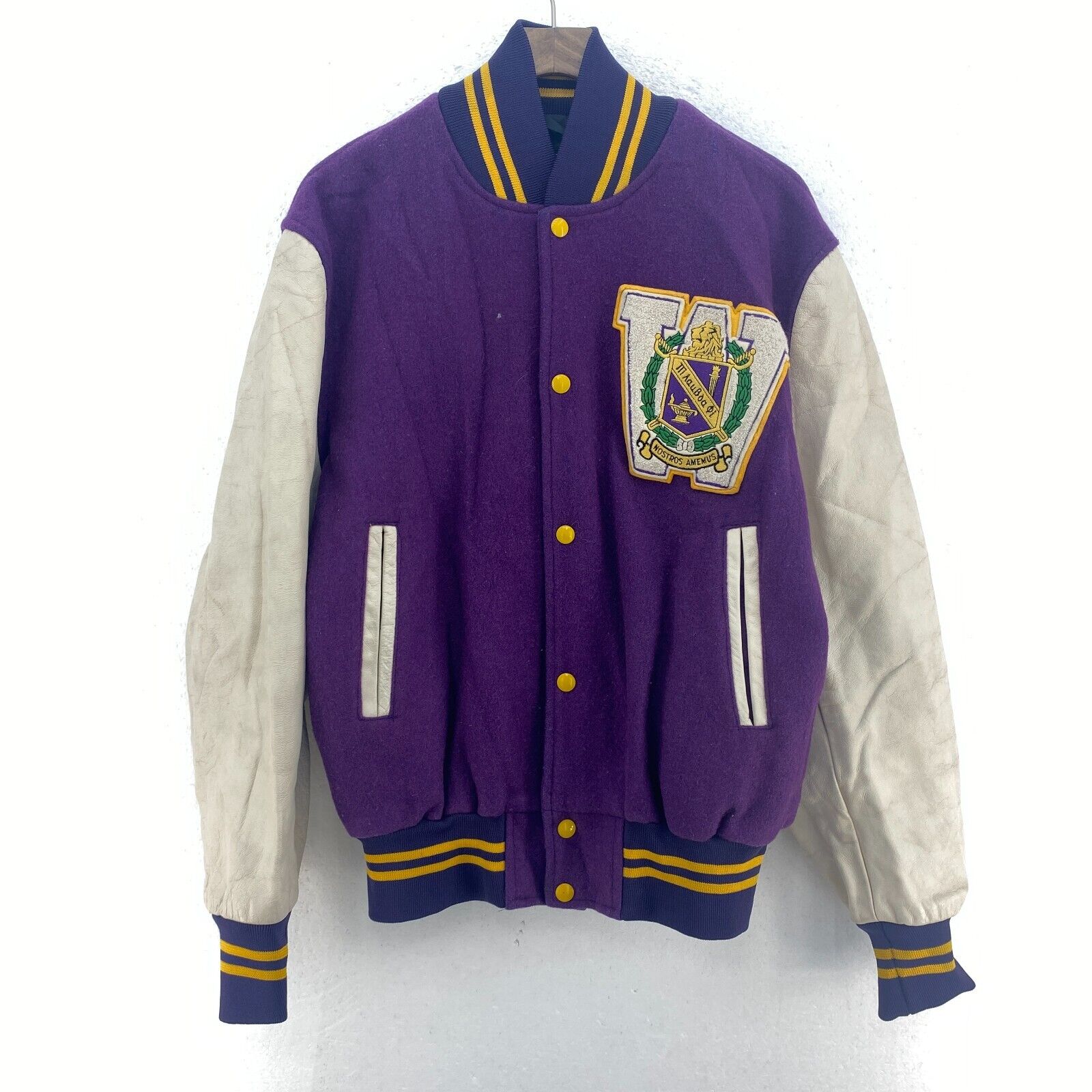 Nostros Amemus Snapped Purple Bomber Jacket Size 44