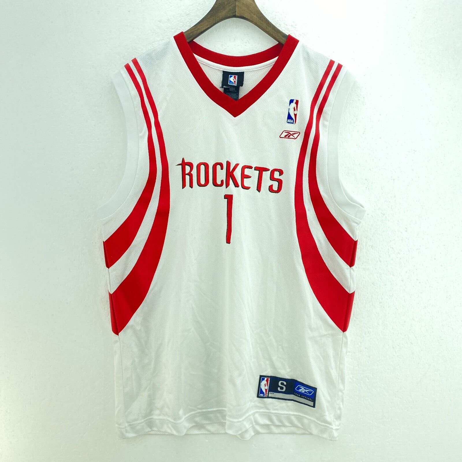 1 Tracy McGrady NBA Houston Rockets Swingman Reebok White Jersey Size S