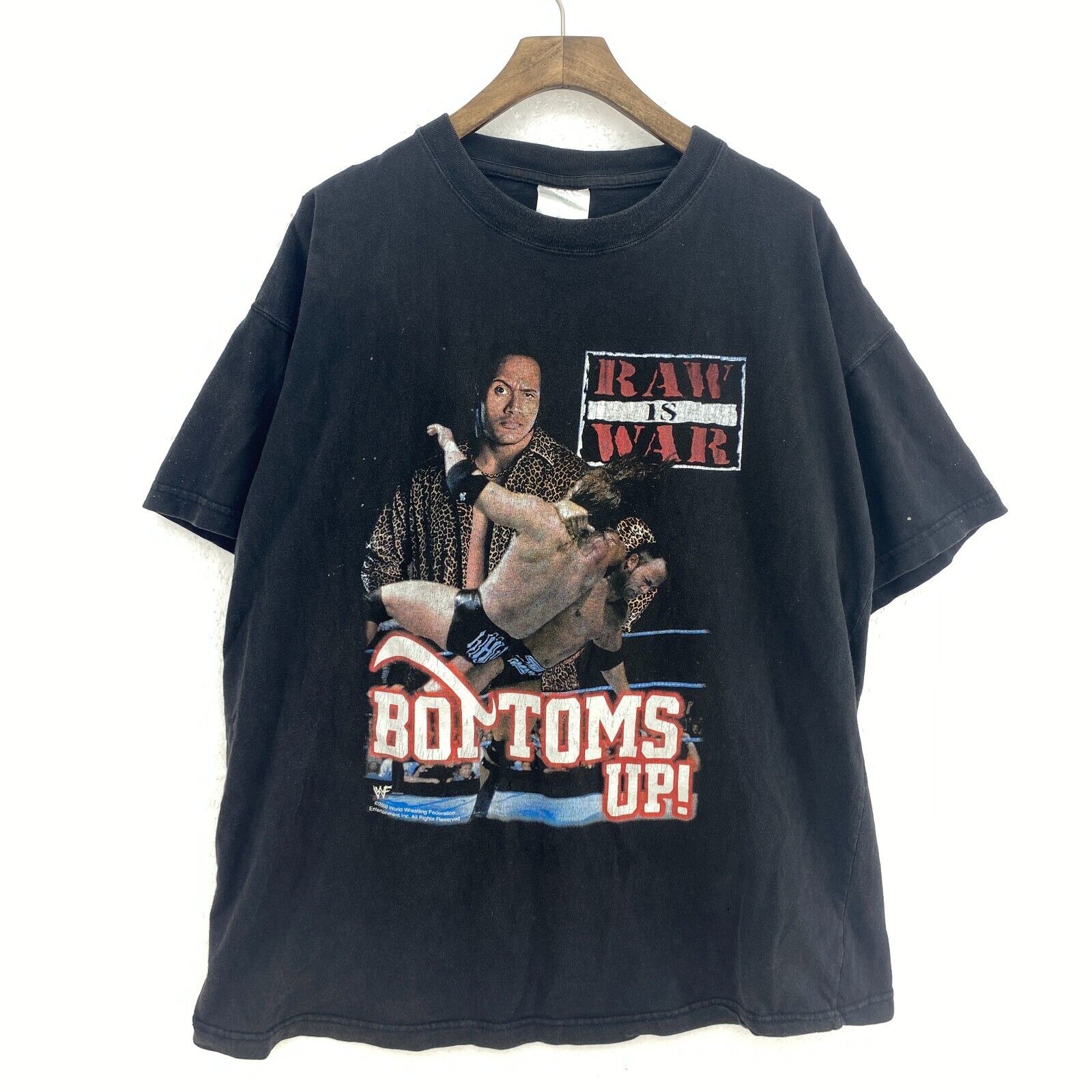 Vintage The Rock WWF Raw is War Wrestling Tee Large