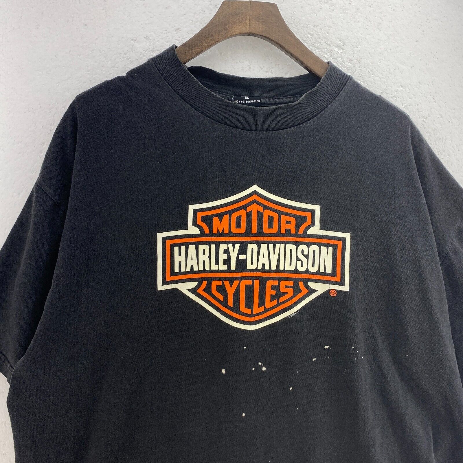 Harley Davidson Motorcycles Biker 2000 Black T-shirt Size XL
