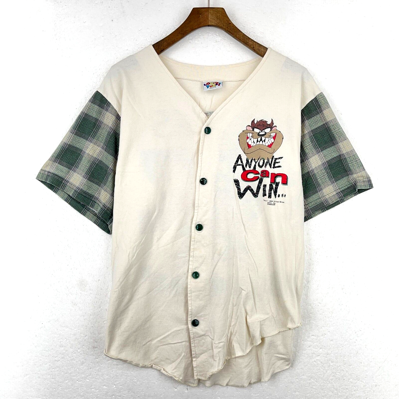 Vintage Anyone Can Win 1995 The Tasmanian Devil White Jersey T-shirt Size L