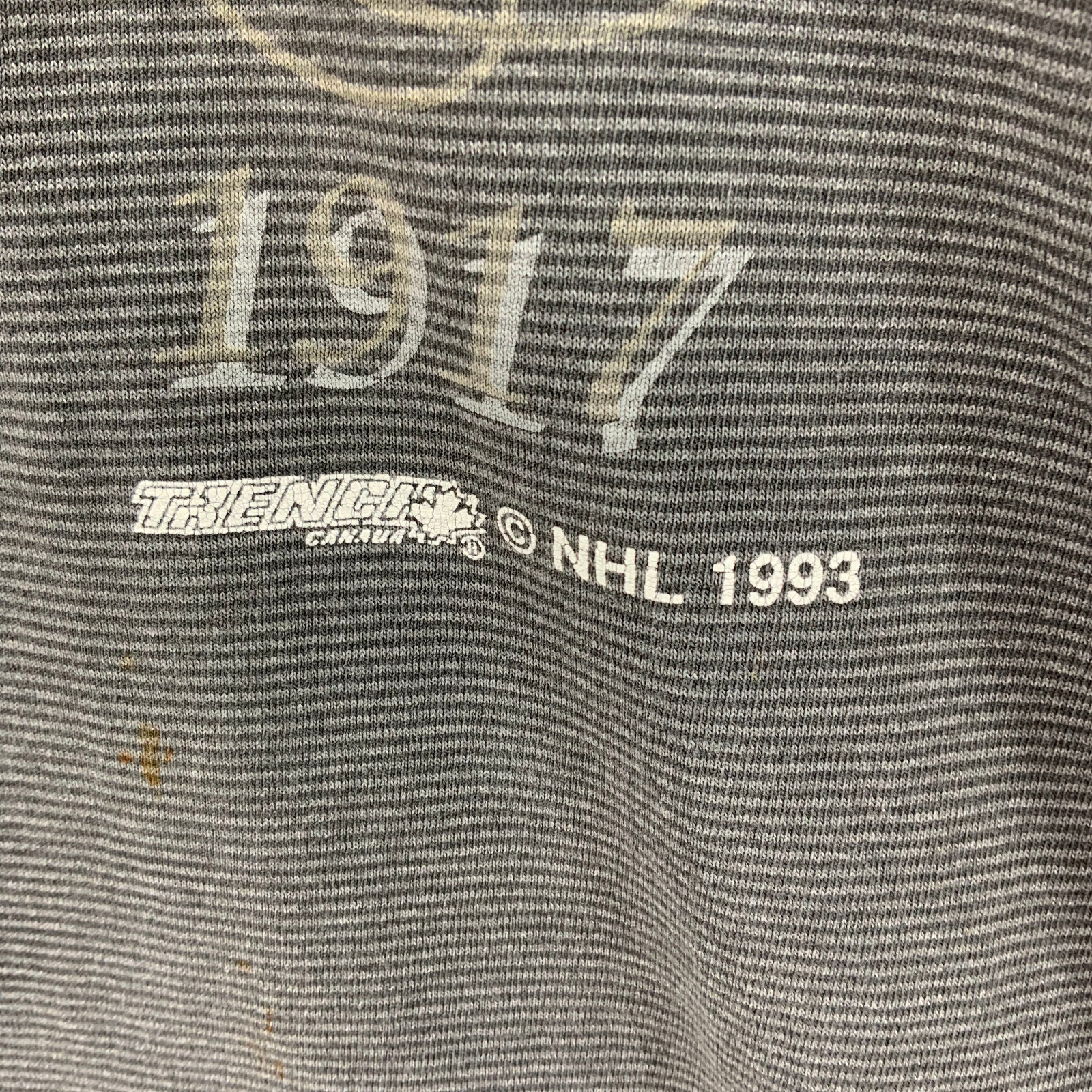 Toronto Maple Leafs NHL 1993 Stripe T-shirt Size M Single Stitch