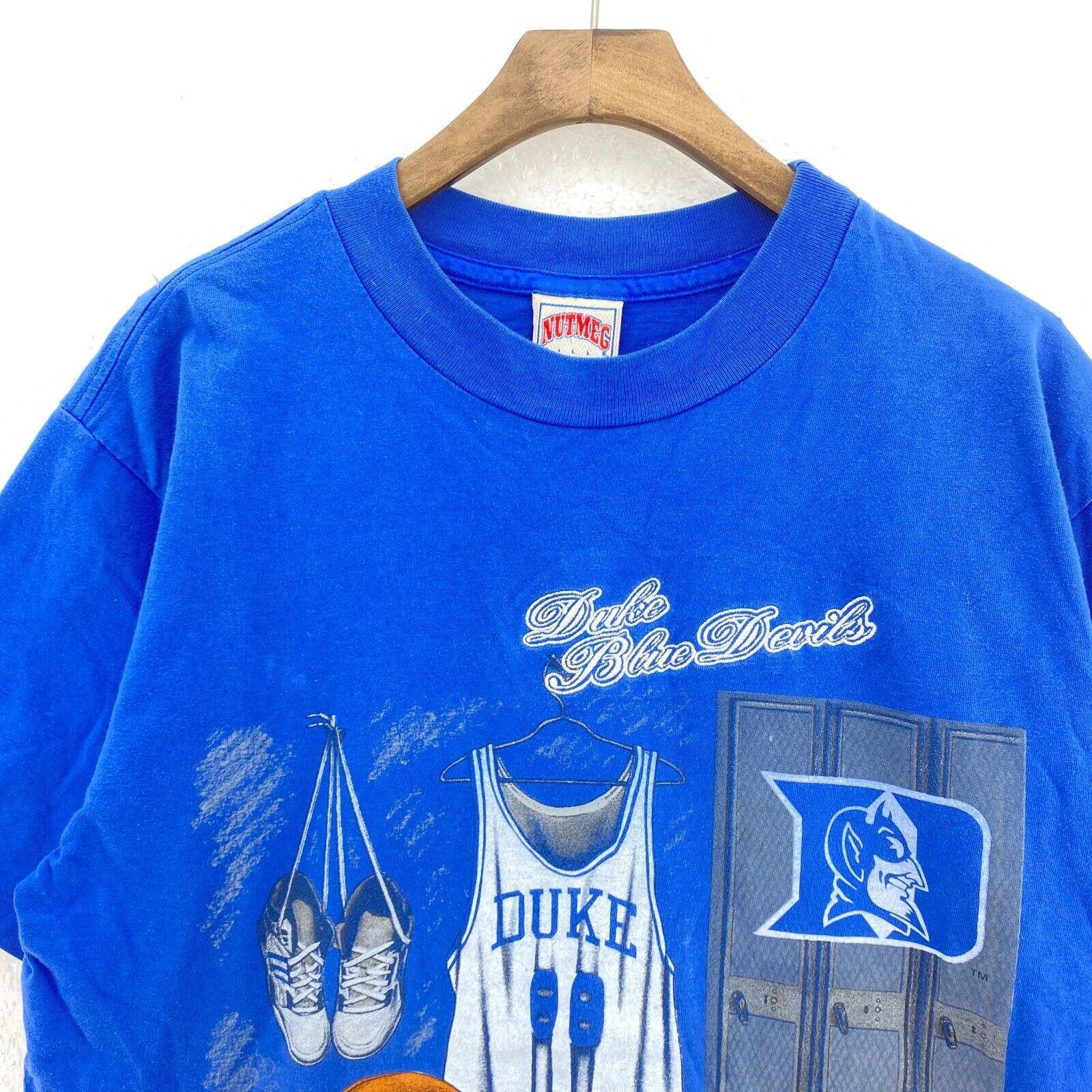 Nutmeg CCM Duke Blue Devils NBA Blue T-shirt Size M Basketball