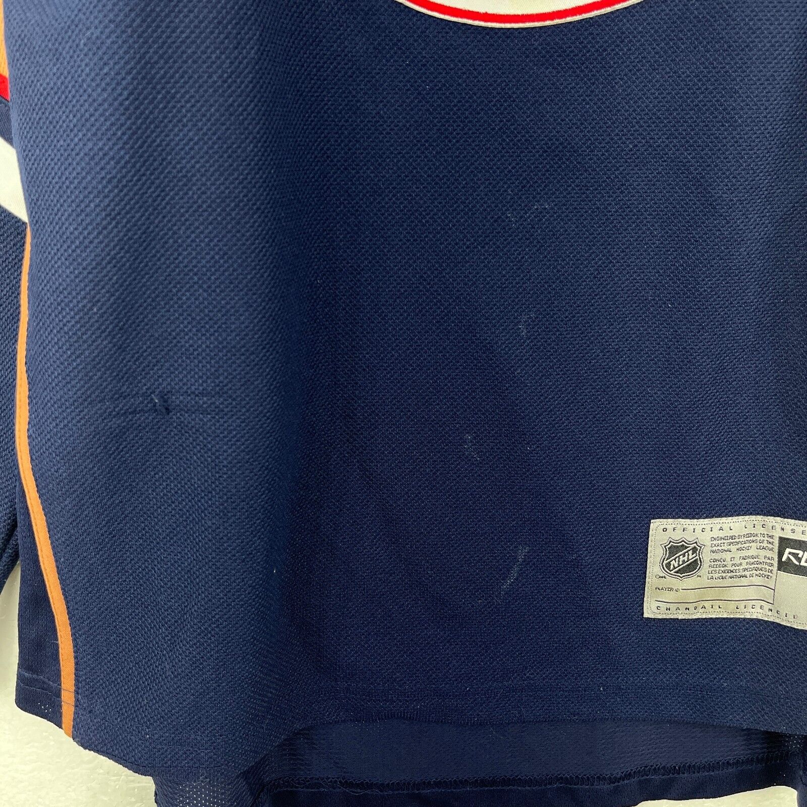 Vintage Reebok Edmonton Oilers NHL Navy Blue Jersey Size M