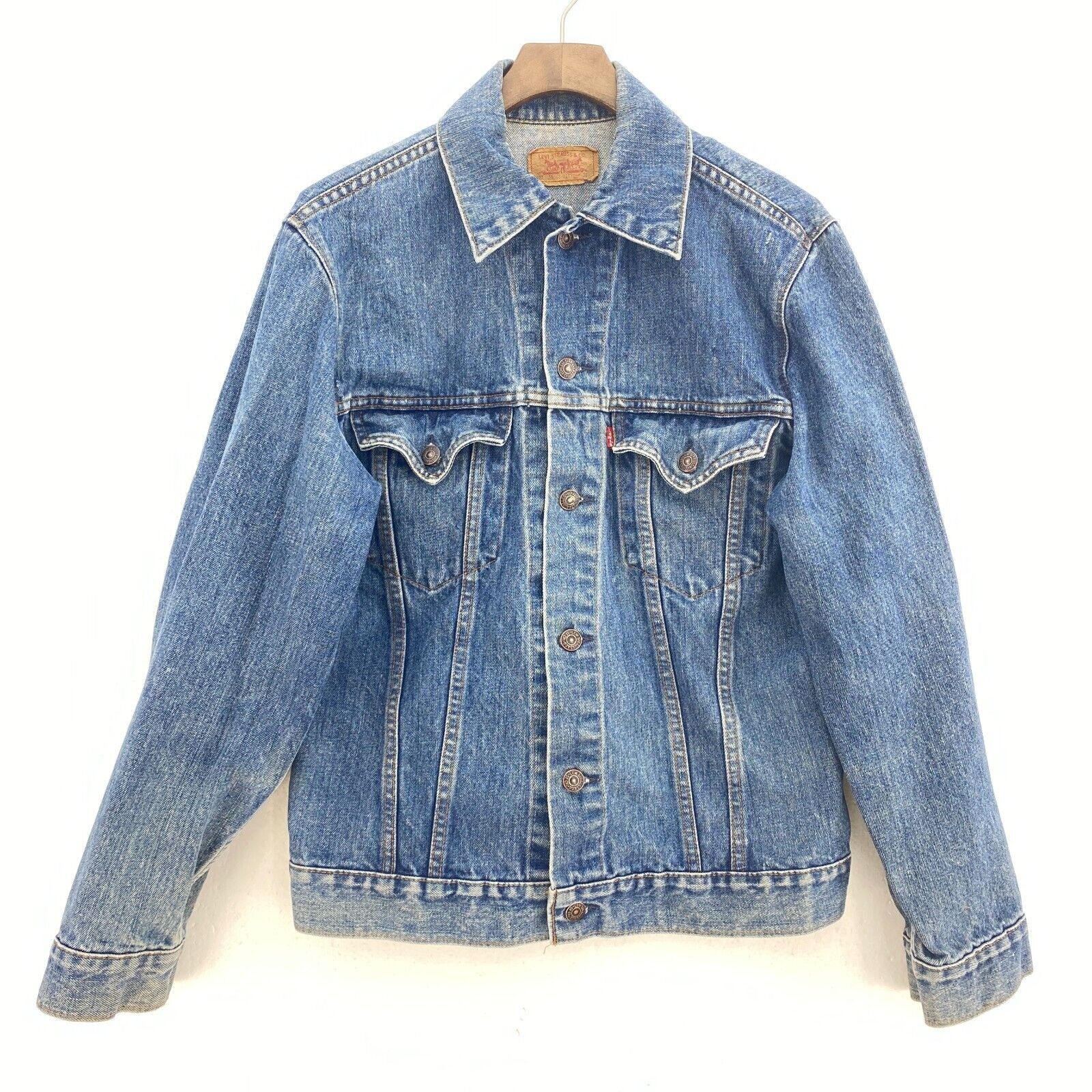 Levi Strauss Button Up Medium Wash Blue Denim Jacket Size 36