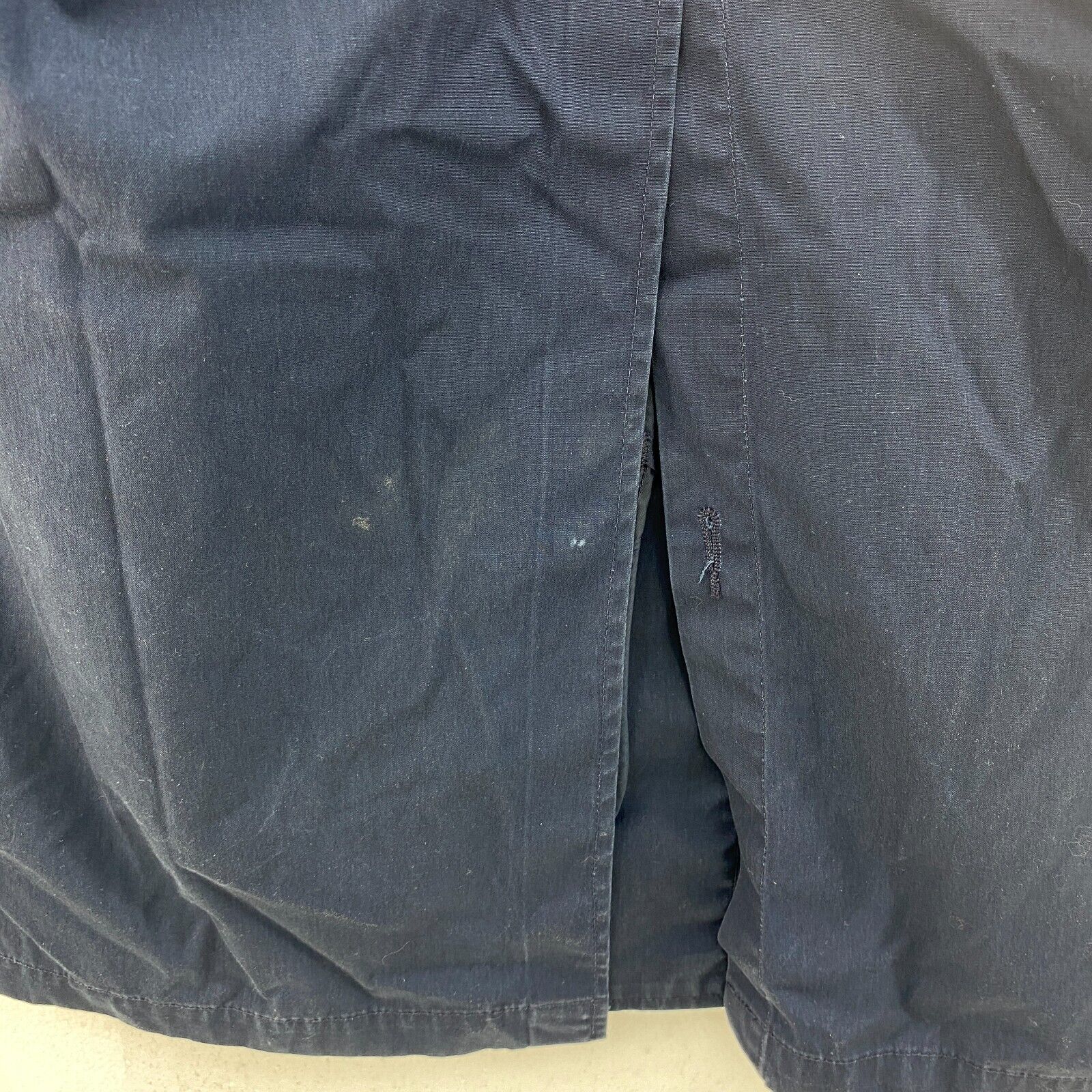 Vintage Military Fleece Lined Army Trench Coat Navy Blue Size L