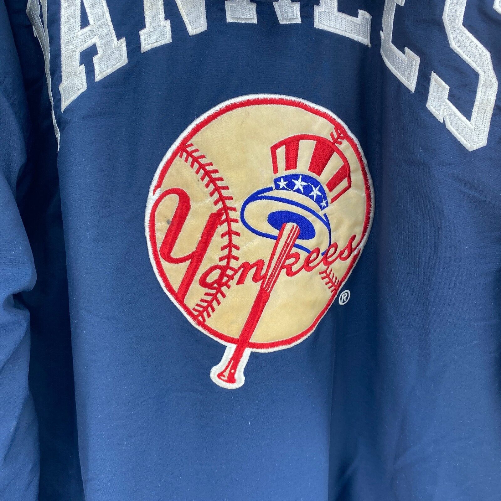 Starter New York Yankees Logo MLB Navy Blue Hooded Jacket Size L