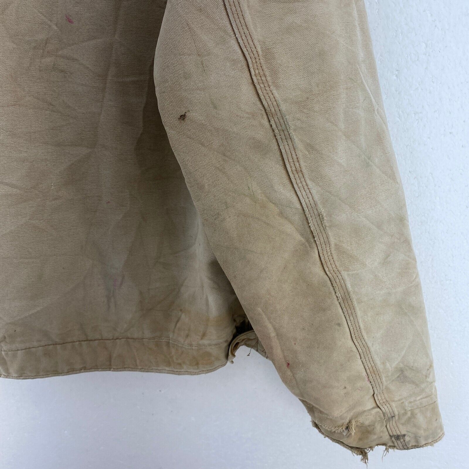 Carhartt Workwear Logo Tan Jacket Size 46 Full Zip Up