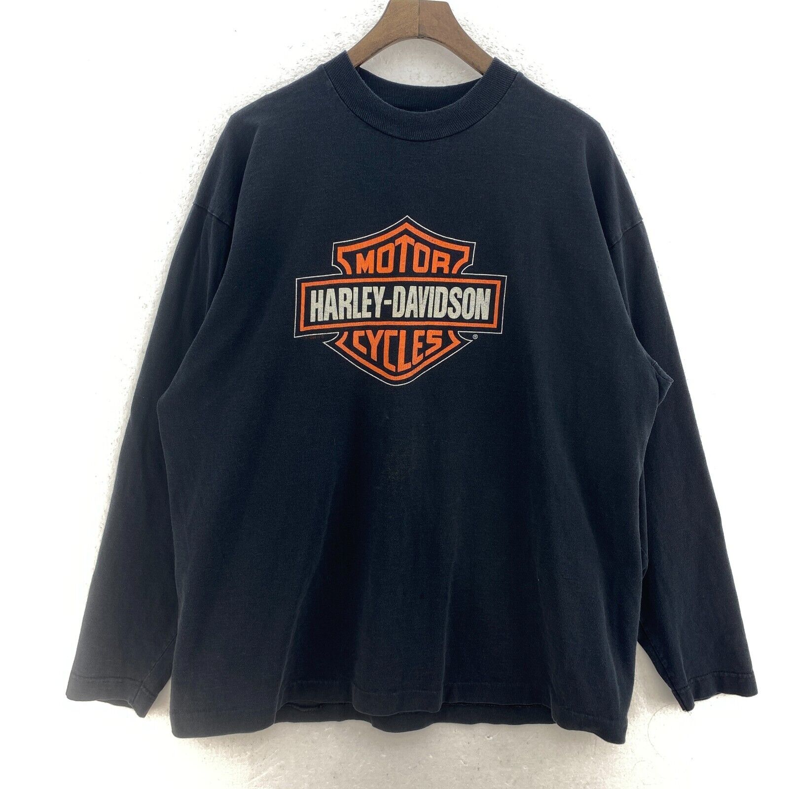 Motor Harley Davidson Motorcycles Black Biker Long Sleeve T-shirt Size XL