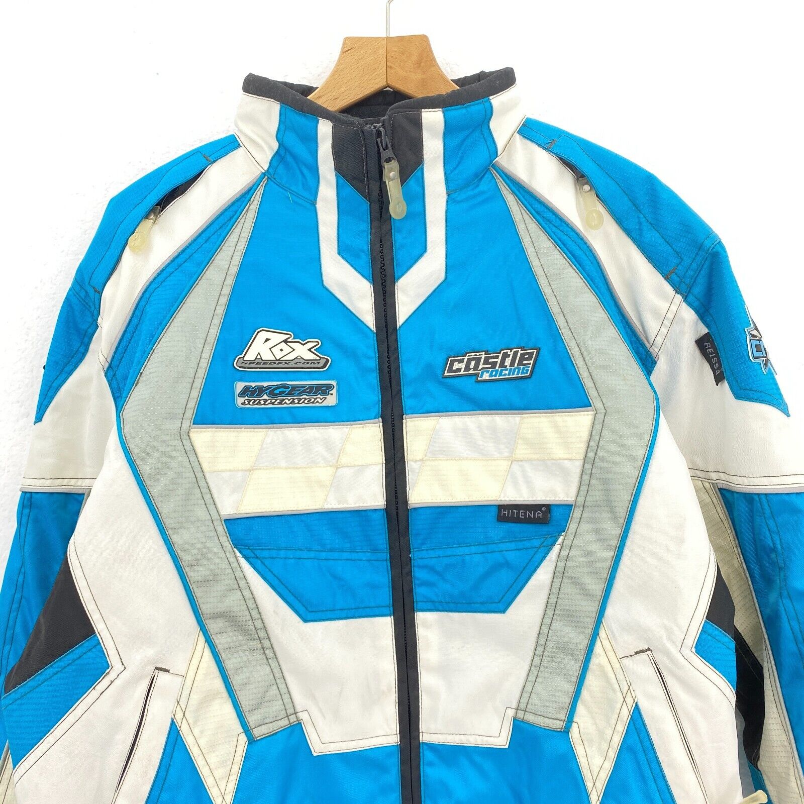 Women's Rox Castle Racing Reissa Blue Motorcycle Jacket Size XL
