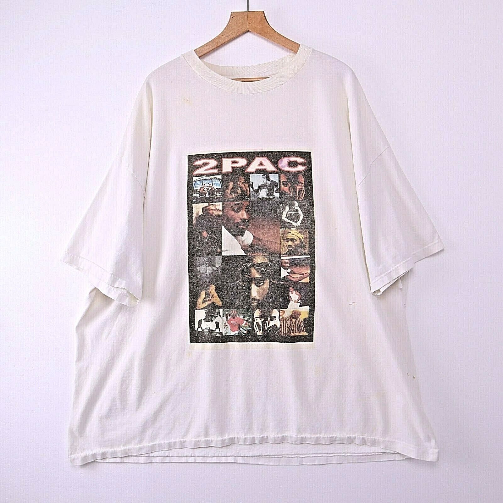 2Pac Tupac Shakur Hip Hop Rap T-Shirt White Size 4XL